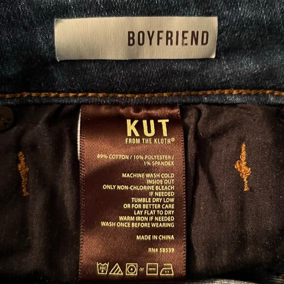 KUT from the Kloth Boyfriend Jeans Size 4 Medium Wash Stretch Straight Denim - Picture 6 of 7